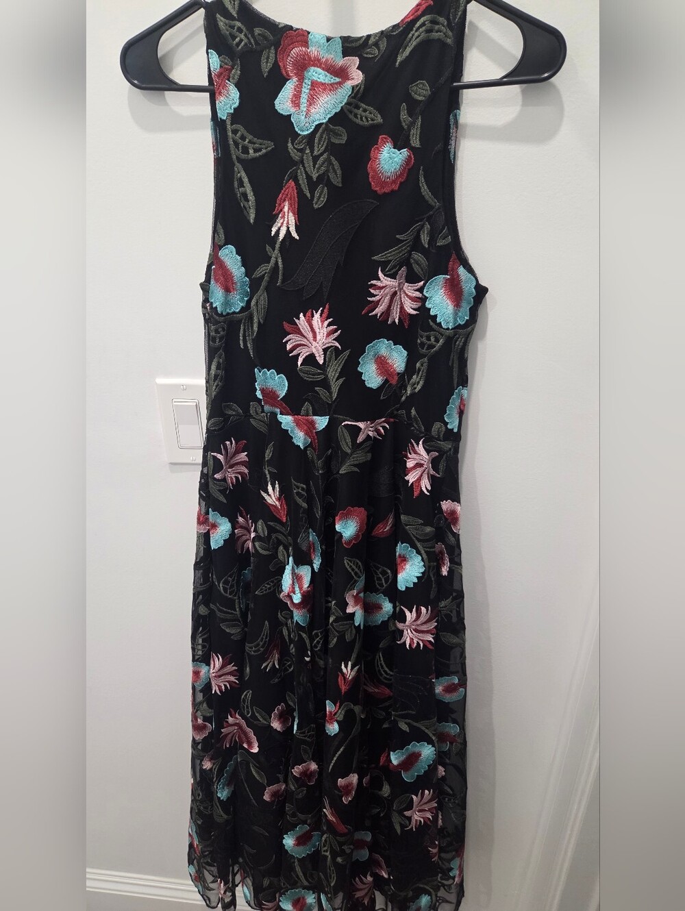Johnny Was Black Dress with Colorful Floral Design - Picture 12 of 15
